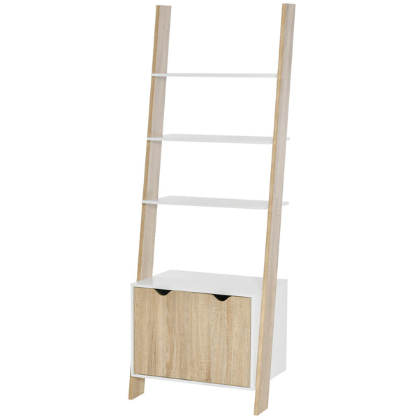 Libreria 4 Ripiani 2 Ante 60x40x171 cm in Legno Truciolare Rovere e Bianco prezzo
