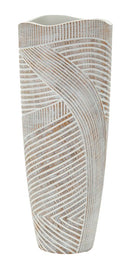 Vaso Resina Woody Ø18x45 cm in Resina Bianco effetto lavato      