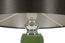 Lampada da Tavolo Eva Three Ø33x57 cm in Vetro e Ferro e Tessuto Bianco e Grigio      