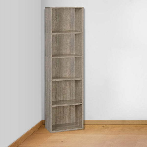 acquista Libreria a Colonna 40x29x172H cm in Legno Salvaspazio a 5 Ripiani Rovere
