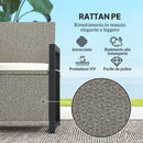Panchina da Giardino 2 Posti 117x60x86 cm Contenitore da 151.5L in Rattan PE Crema  