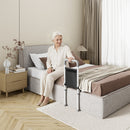 Sponda Letto 41x61x92,5–105 cm per Anziani o Bambini Disabili con Mobilità Ridotta Cinture di Sicurezza Bianco e Nero      