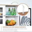 Credenza Moderna con 2 Vetrinette 80x37x183 cm in MDF  Bianco