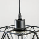 Lampadario Stile Geometrico 16x16x120 cm E27 in Metallo Nero