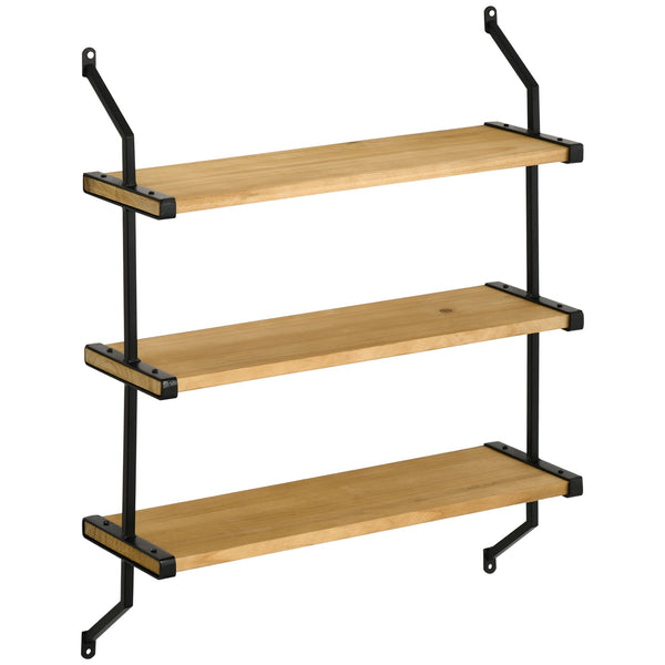 acquista Libreria Moderna Sospesa a Scaletta 51x15x63,5 cm in Legno Naturale e Metallo