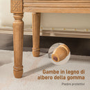 Panca Fondoletto Seduta Trapuntata a Bottoni 120x41x48 cm Crema   