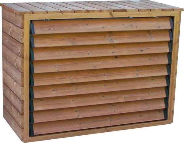 acquista Copri Condizionatore con Veneziane Mobili 132x58x98 cm in Legno Abete Termo Trattato