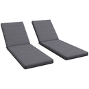 Set 2 Cuscini per Sedie da Esterno 190,5x58,4x7 cm con Lacci e 2 Imbottiture in Poliestere e Cotone Grigio      