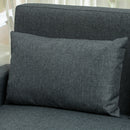 Divano 2 Posti 135x72x84 cm con Vano Contenitore  in Tessuto Effetto Lino Grigio Carbone  
