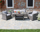 Set Salotto da Giardino in Polyrattan Atlanta Grigio