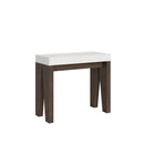 Consolle Allungabile 90-300x40x77 cm in Nobilitato Bianco e Noce