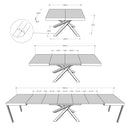 Tavolo Allungabile 140/400x90 cm Volantis Cashmere Gambe Multicolore 4/C      