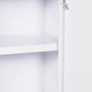 Armadietto Medicinali 30x14x46 cm a 3 Ripiani con Serratura e 2 Chiavi in Acciaio Bianco      