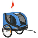 Rimorchio per Cani da Bicicletta Azzurro e Nero 130x90x110 cm 