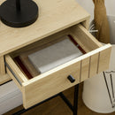 Consolle Fissa 2 Cassetti 110x29,5x78 cm in Legno e Metallo Naturale