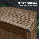 Casetta da Giardino 159x106x181 cm con Prese d'Aria e Porta Scorrevole in Metallo Marrone      