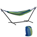 Amaca Autoportante con Supporto 298x117x105 cm Altezza Regolabile e Borsa di Trasporto in Metallo e Poliestere Verde      