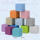 Set 12 Cubi Morbidi per Bambini 20x20x20cm in PU ed EPE Multicolore Scuro  