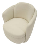 Poltrona Girevole Torino Crema 70x72x75 cm in Ferro e Compensato e Spugna e Poliestere Crema      