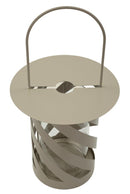 Lanterna Saturno Tortora Twist Ø23x43 cm in Metallo e Vetro Grigio tortora      