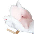Cavallo a Dondolo per Bambini in Legno e Peluche Cigno Bianco