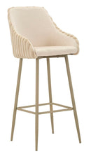 Sgabello Bar Alaska A Crema Set 2 Pz 52x46x111 cm in Compensato e Spugna e Ferro e Poliestere Crema      