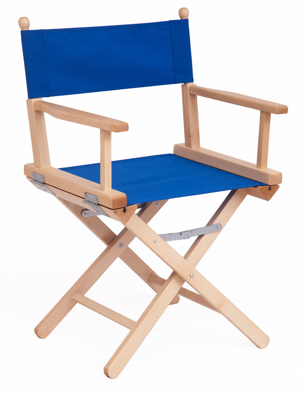 sconto Sedia Pieghevole da Regista 43x60xH88 cm in Legno Naturale Tessuto Blu