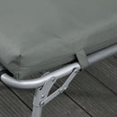 Set 2 Cuscini per Sdraio da Esterno 196x55x8 cm Imbottiti in Cotone con Cinghie Grigio Scuro      