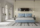Letto Matrimoniale Imbottito in Microfibra Appia Large Azzurro Varie Misure