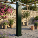 Fontana da Giardino Design a Colonna Ovale Rubinetto in Ottone Senza Base Verde