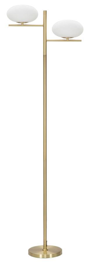 Lampada da Terra Oval Glamy 51x24x180 cm in Ferro e Vetro Oro e Bianco online