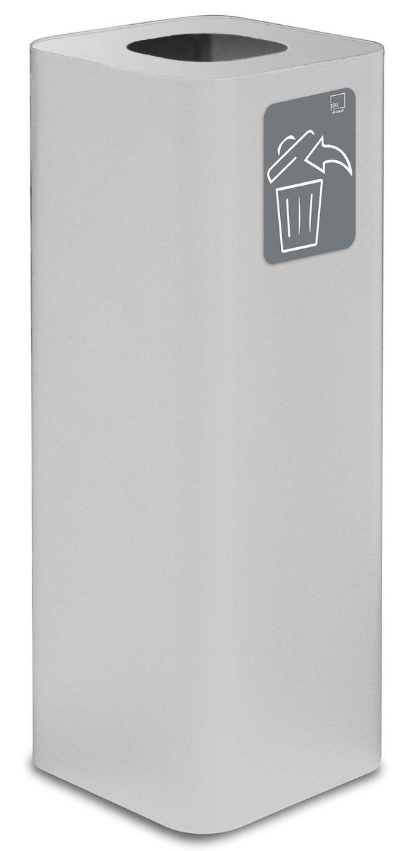 prezzo Pattumiera Per Raccolta Rifiuti 30x30xh80 cm In Acciaio Verniciato con Pittogramma Magnetico Bianco