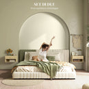 Set 2 Comodini con Cassetto e Ripiani Aperti in stile Nordico 40x34x23 cm in Truciolato e Rattan 