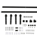 Kit per Porta e Ante Scorrevoli per Mobili con Binario 200 cm in Acciaio Nero