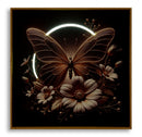 Stampa con LED su Tela Laccata con Cornice Butterfly 50x4x50 cm in Abete e Tela e Plastica      