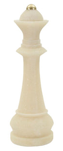 Decorazione Regina Quarzy Ø12x36 cm in Resina Bianco e Oro      