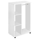 Armadio Guardaroba con Ruote in Legno 80x40x128 cm Bianco 