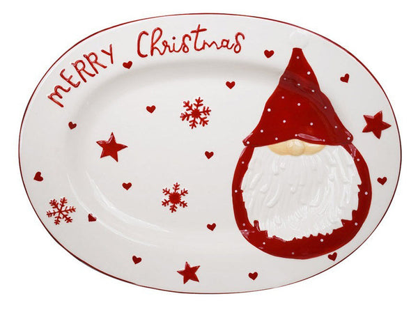 Piatto Ovale Natalizio 40x30 cm Merry Christmas acquista