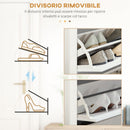 Scarpiera Slim per 18 Paia di Scarpe 72x26x112 cm con 3 Cassetti a Ribalta Rivestimento in Melamina Bianco     