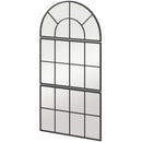Specchio da Parete ad Arco Stile Finestra Telaio in Metallo Nero   