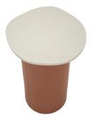 Tavolinetto Frankfurt Marble 35x37x53 cm in Metallo e MDF e Marmo Artificiale Rosso e Bianco      