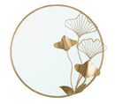Specchio With Flower 75x3,5x72 cm in Ferro e MDF Oro