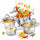 Batteria di Pentole 7 Pezzi Pentole con Coperchi in Vetro in Acciaio Inox