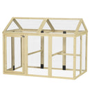 Recinto per Galline all'Aperto 140x88,5x106 cm con Porte Multiple e Rete in Metallo in Legno Naturale      