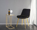 Set 2 Sedie Imbottite 51x59x79 cm in Poliestere Paris Nero e Oro