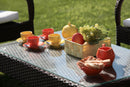 Set Salotto da Giardino Tavolino Divano 2 Sedie in Polyrattan con Cuscini Melbourne Bianco