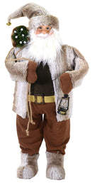 Pupazzo Babbo Natale H97 cm Marrone