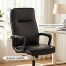 Sedia Ufficio Girevole 66x70x109-119 cm Funzione Dondolo Schienale Alto Capacità 120kg in Pelle PU Nero      