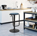 Sgabello Bar Destiny Navy Ø41x61 cm in Ferro e Compensato e Spugna e Poliestere Nero e Blu      