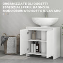 Mobile Sottolavello da Bagno 60x30x60cm 2 Ante Decorate Bianco  